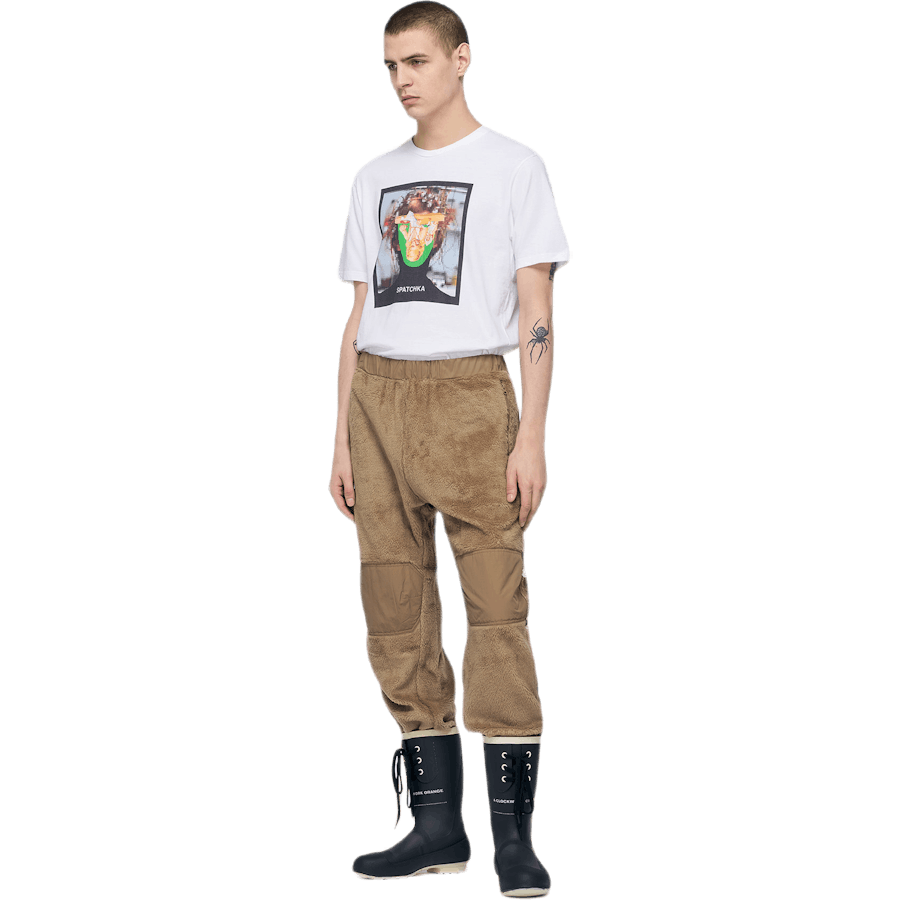 Pantaloni in lana e pile Khaki