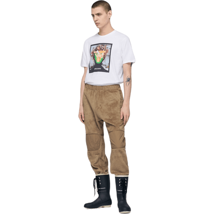 Pantaloni in lana e pile Khaki