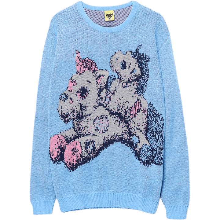 Einhörner Strickpullover Blau