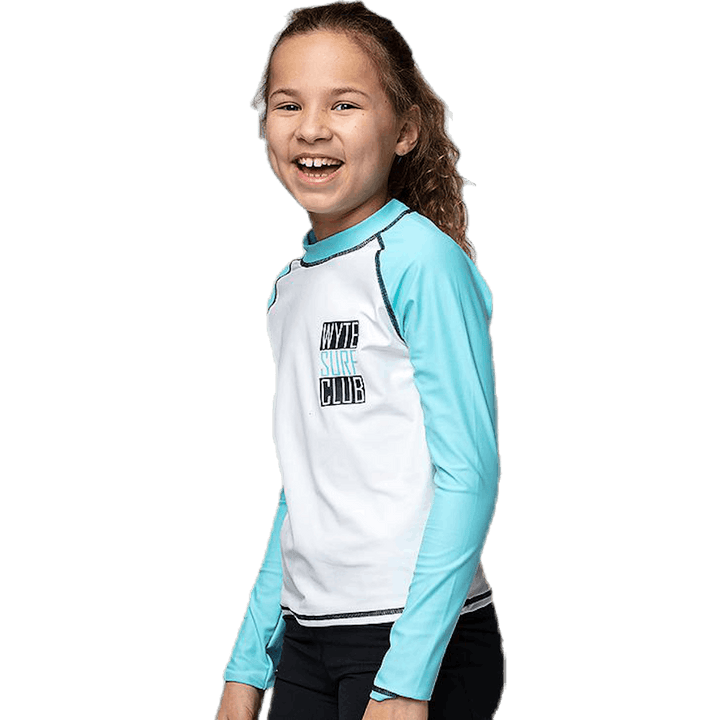 Jr UV Shirt LS Turquoise/White