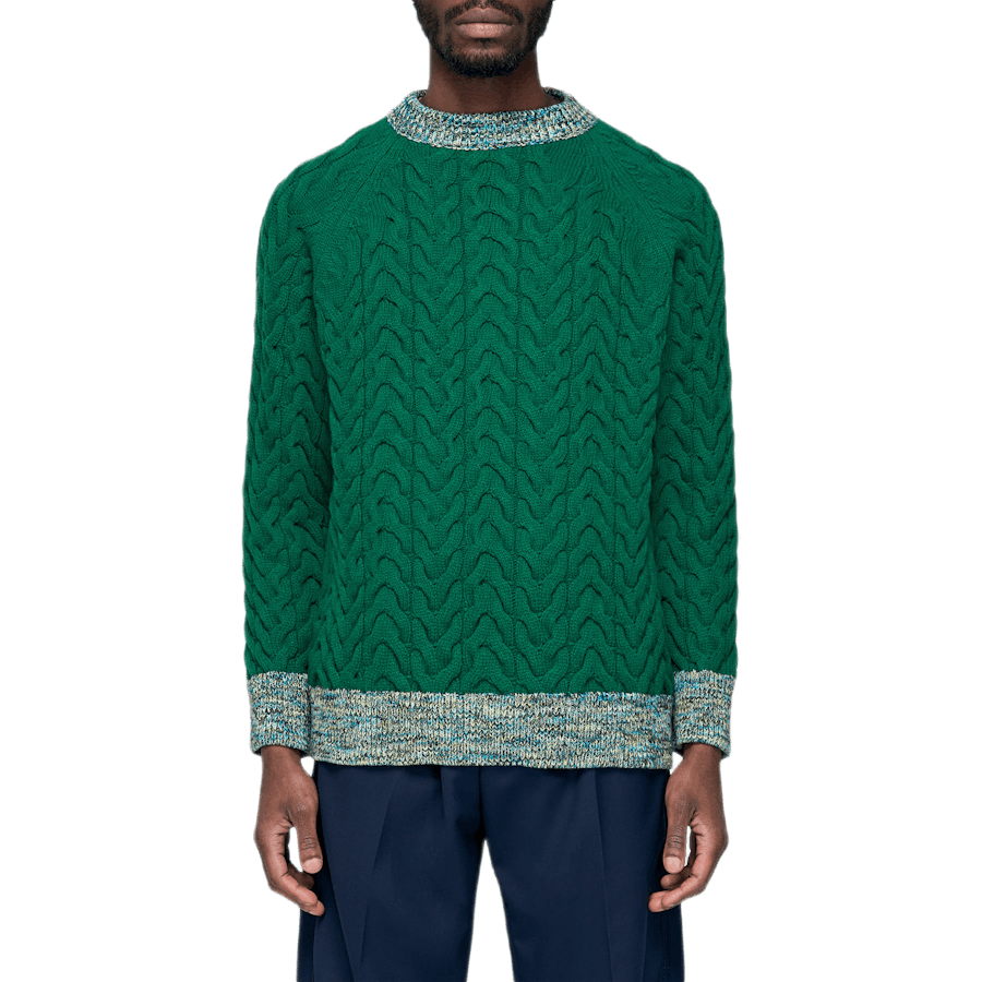 Pull tissé vert