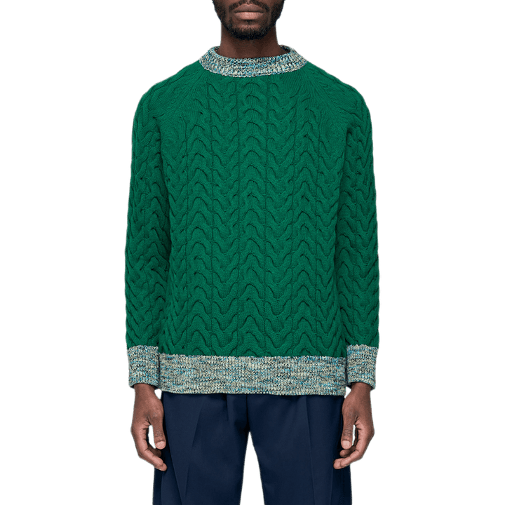 Pull tissé vert