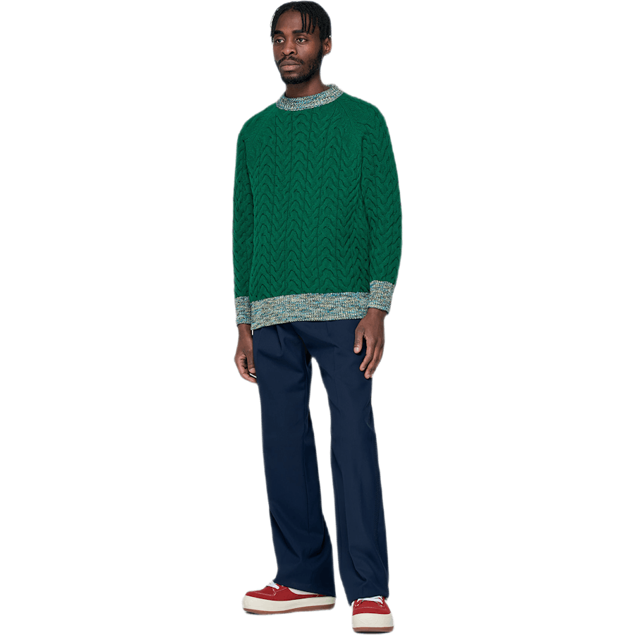 Pull tissé vert