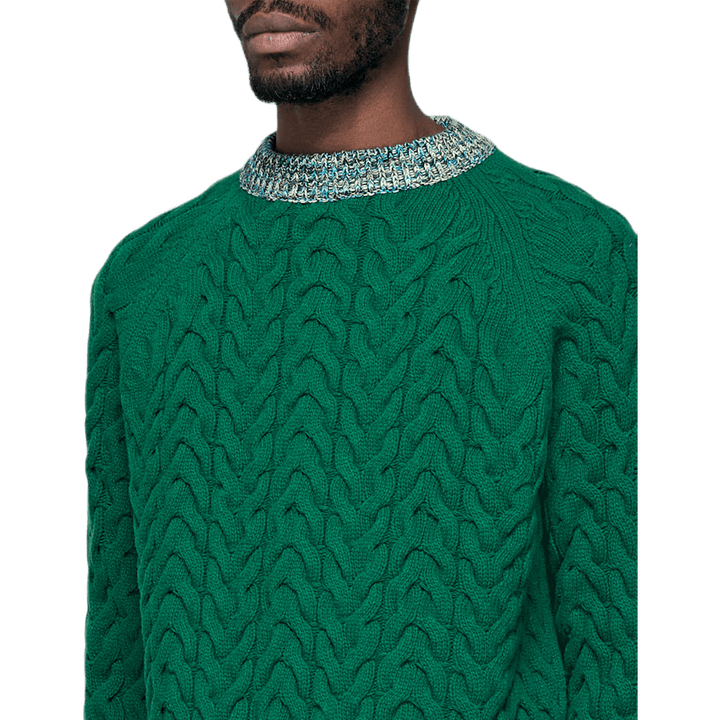 Pull tissé vert