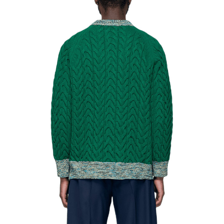 Pull tissé vert