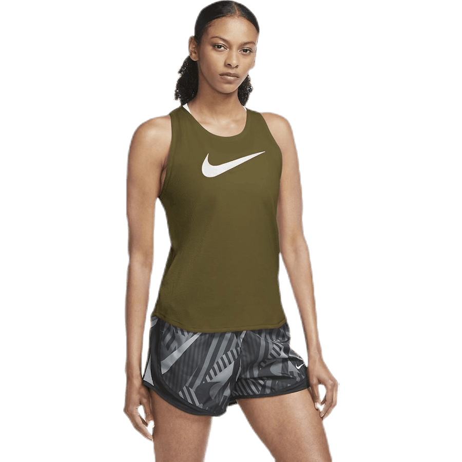 Swoosh Run Tank White/Green