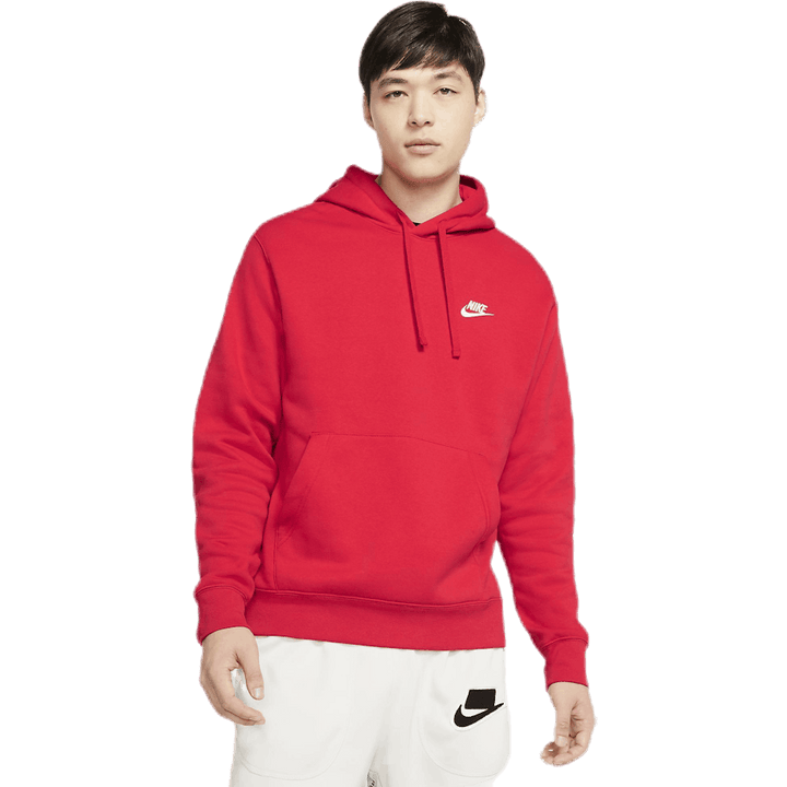 Sportswear Club Fleece Pullover Hoodie UNIVERSITY RED/UNIVERSITY RED/WHITE