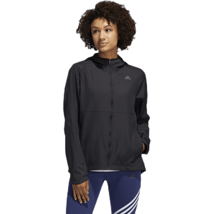 Veste coupe-vent à capuche Adidas Own The Run pour femme, noire
