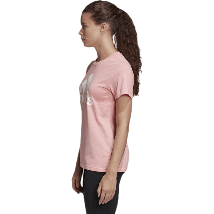 Bavlněné tričko W Badge Of Sport - Regular Fit Glory Pink