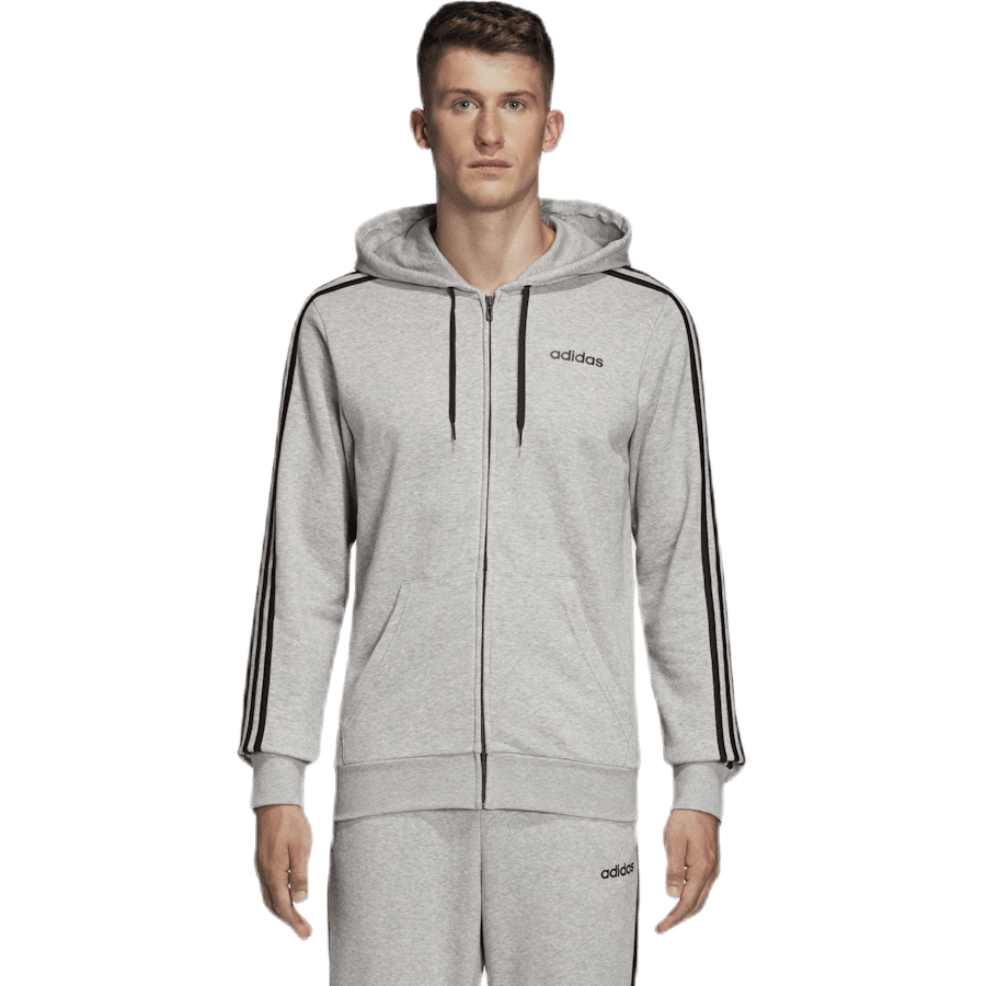 Essentials 3 Stripes Fullzip French Terry Grigio medio / Nero