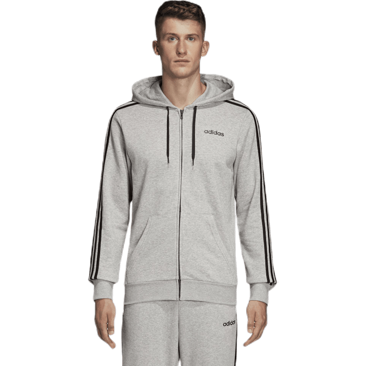 Essentials 3 Stripes Fullzip French Terry Grigio medio / Nero