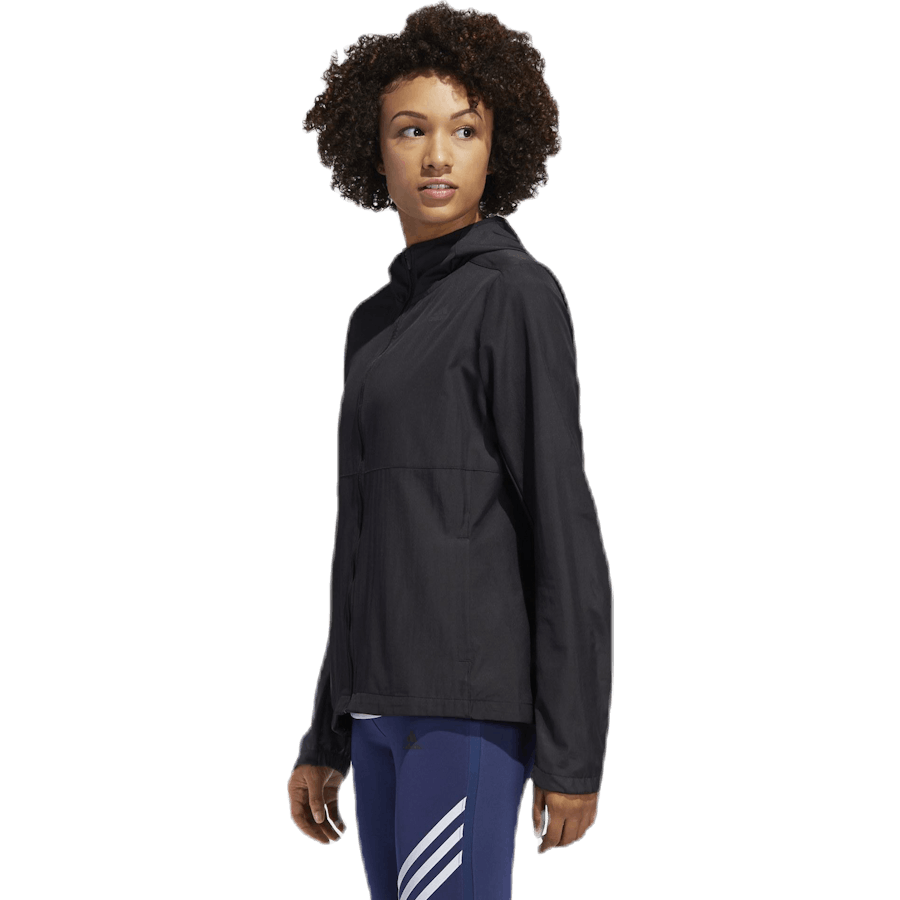 Veste coupe-vent à capuche Adidas Own The Run pour femme, noire