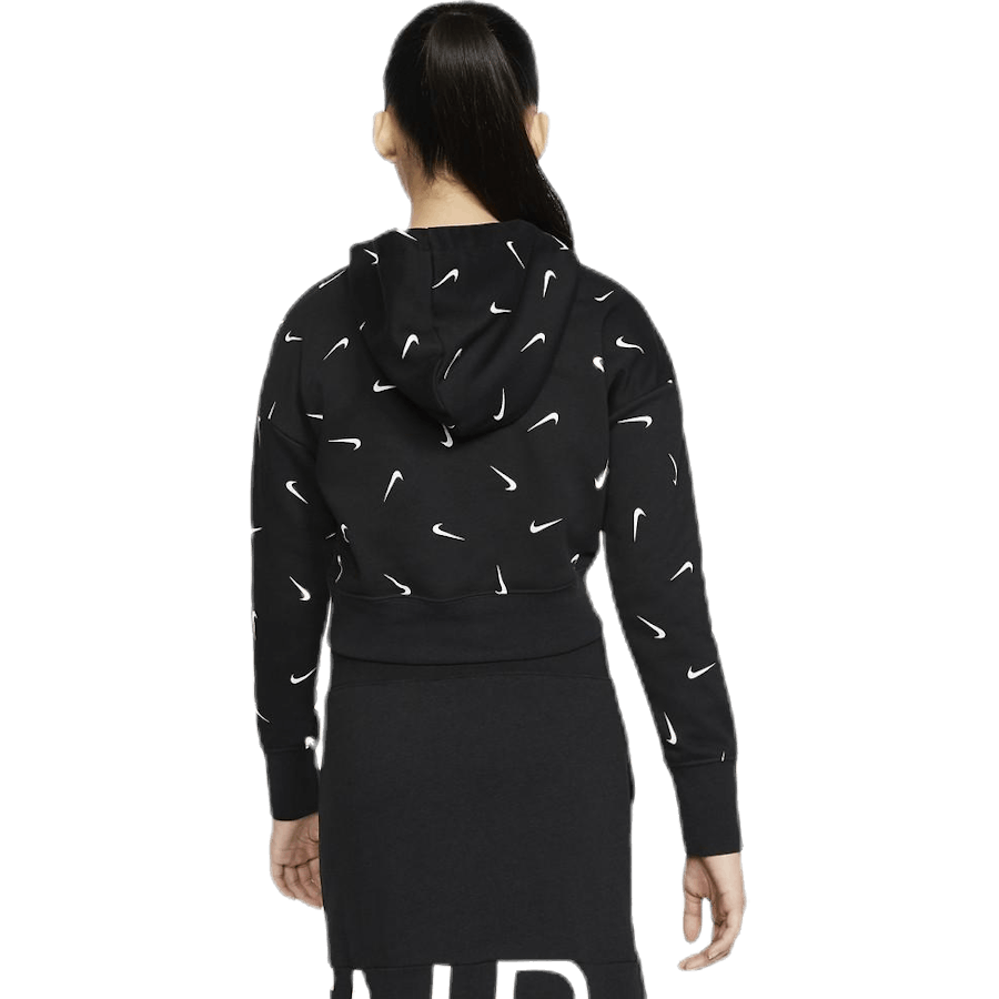 Swooshfetti Crop Hoodie Jr White/Black