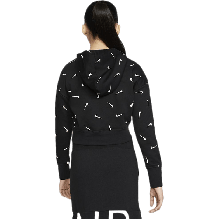Swooshfetti Crop Hoodie Jr White/Black