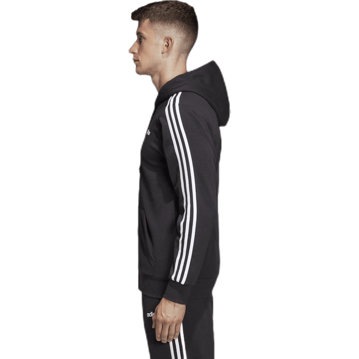 Essentials 3 Stripes Fullzip French Terry Black / White