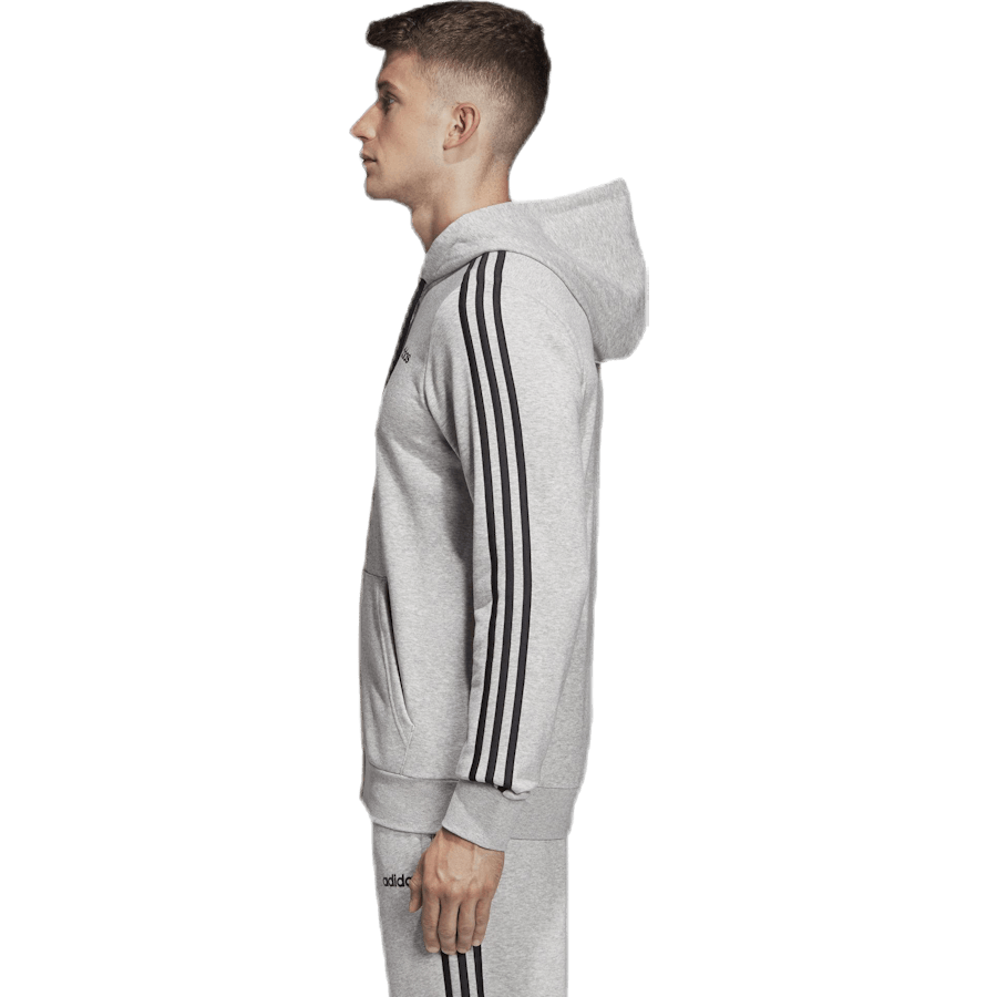 Essentials 3 Stripes Fullzip French Terry Grigio medio / Nero