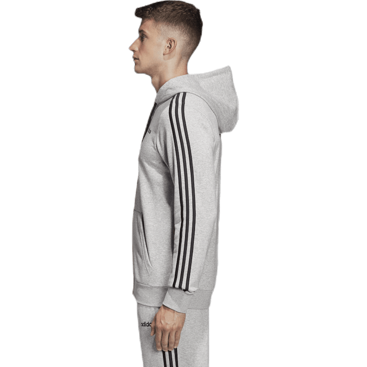 Essentials 3 Stripes Fullzip French Terry Grigio medio / Nero