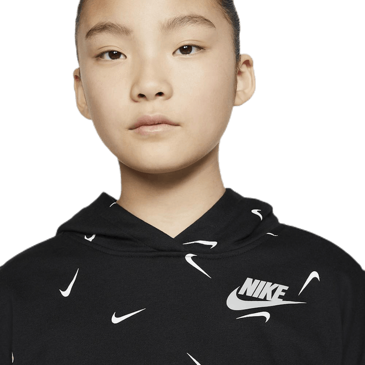 Swooshfetti Crop Hoodie Jr White/Black