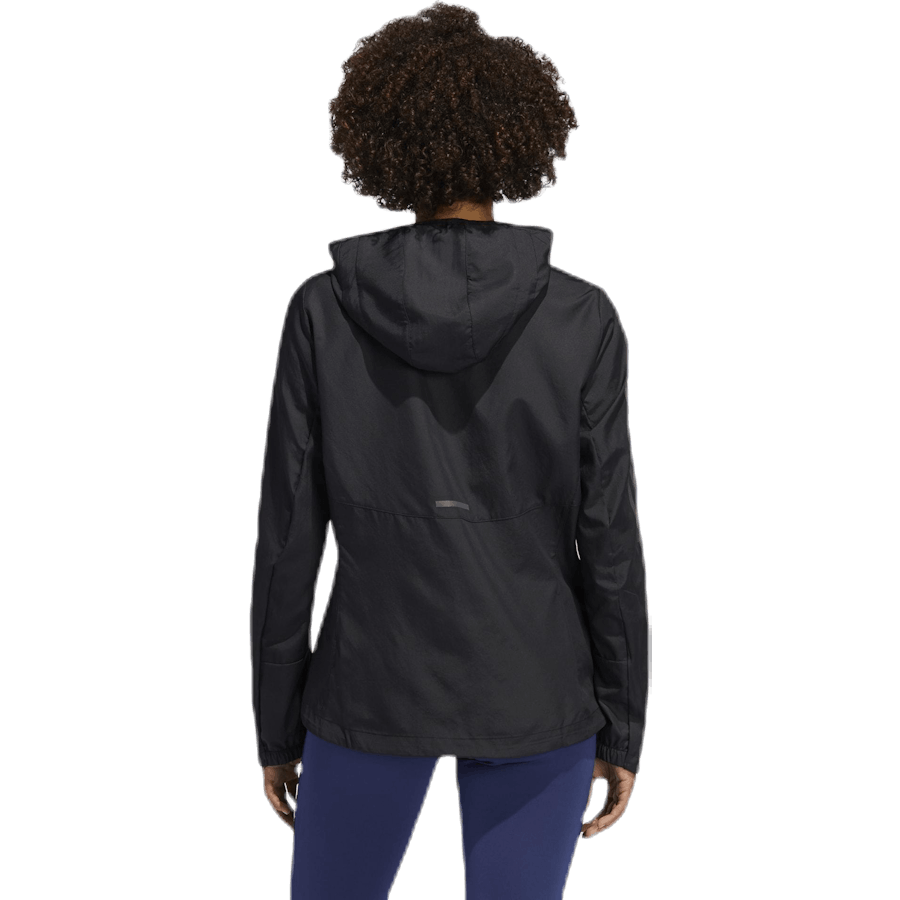 Veste coupe-vent à capuche Adidas Own The Run pour femme, noire