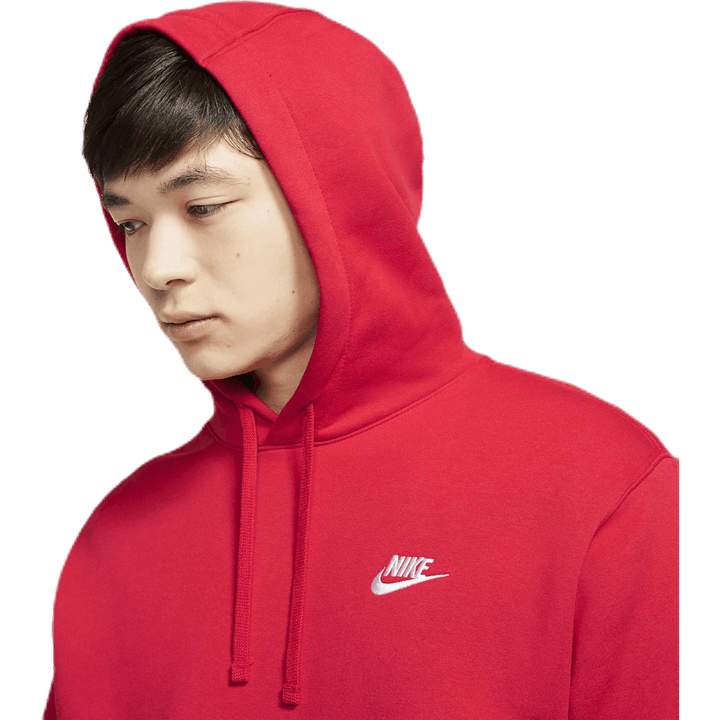 Sportswear Club Fleece Pullover Hoodie UNIVERSITY RED/UNIVERSITY RED/WHITE