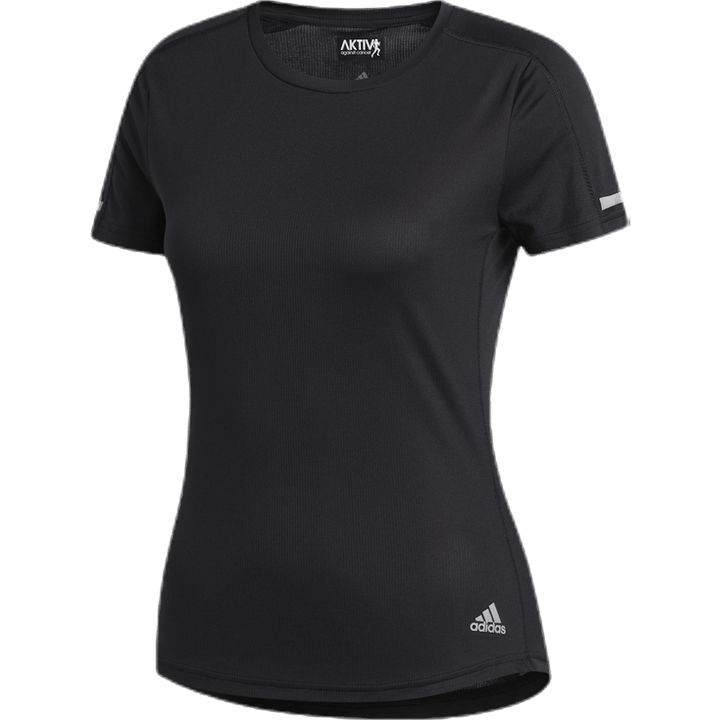 T-shirt à manches courtes Adidas Run It pour femme, noir