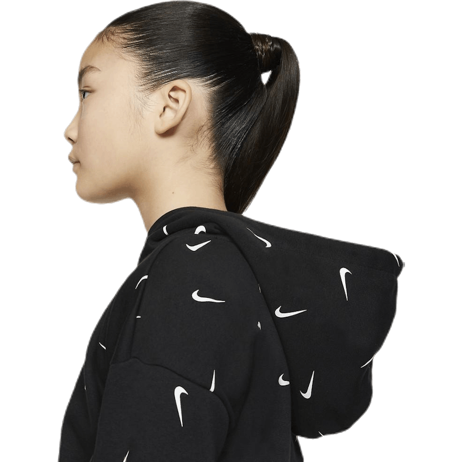 Swooshfetti Crop Hoodie Jr White/Black