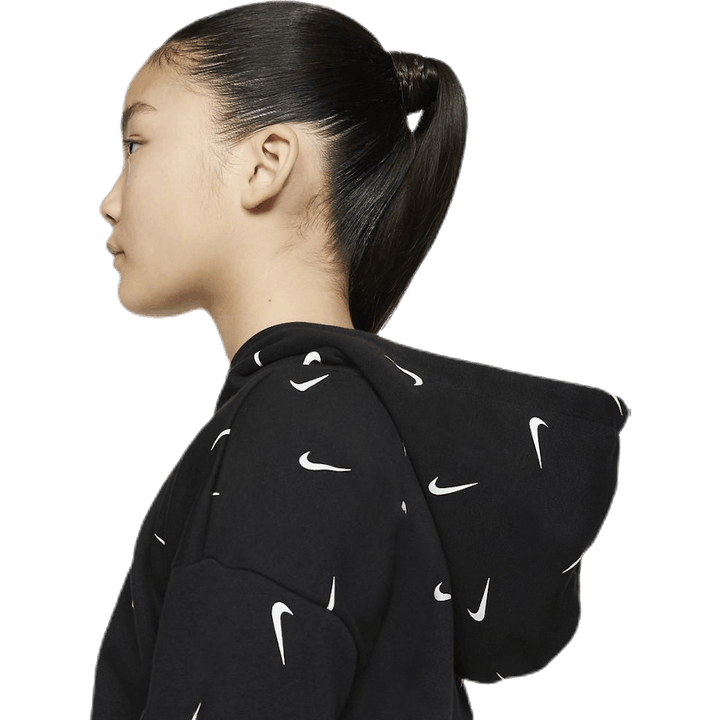 Swooshfetti Crop Hoodie Jr White/Black