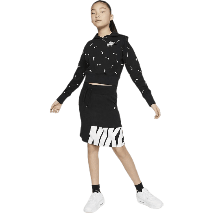 Swooshfetti Crop Hoodie Jr White/Black