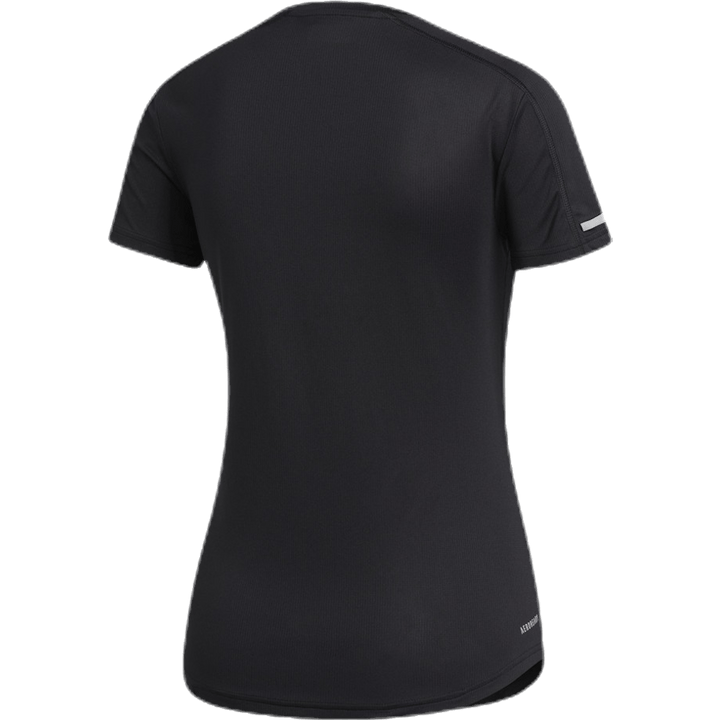 T-shirt à manches courtes Adidas Run It pour femme, noir