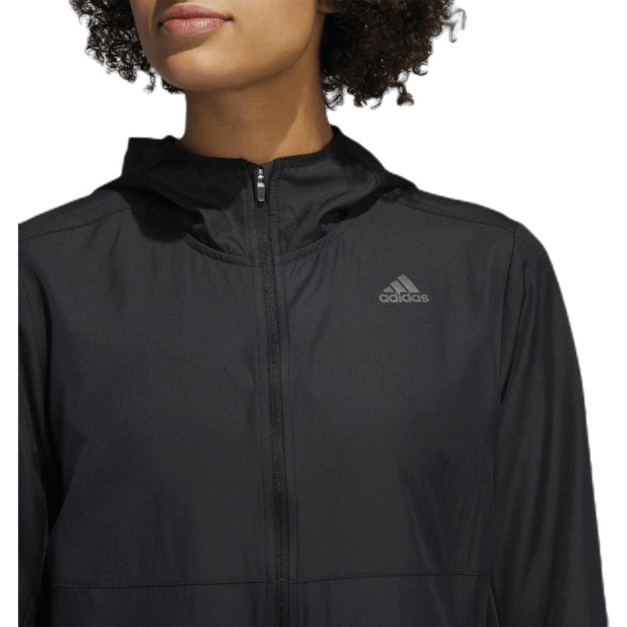 Veste coupe-vent à capuche Adidas Own The Run pour femme, noire