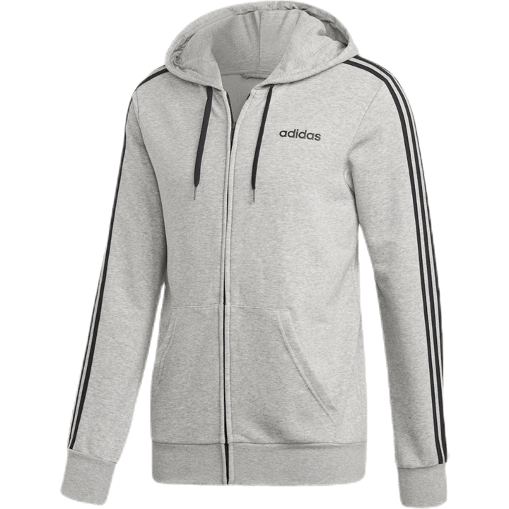 Essentials 3 Stripes Fullzip French Terry Grigio medio / Nero