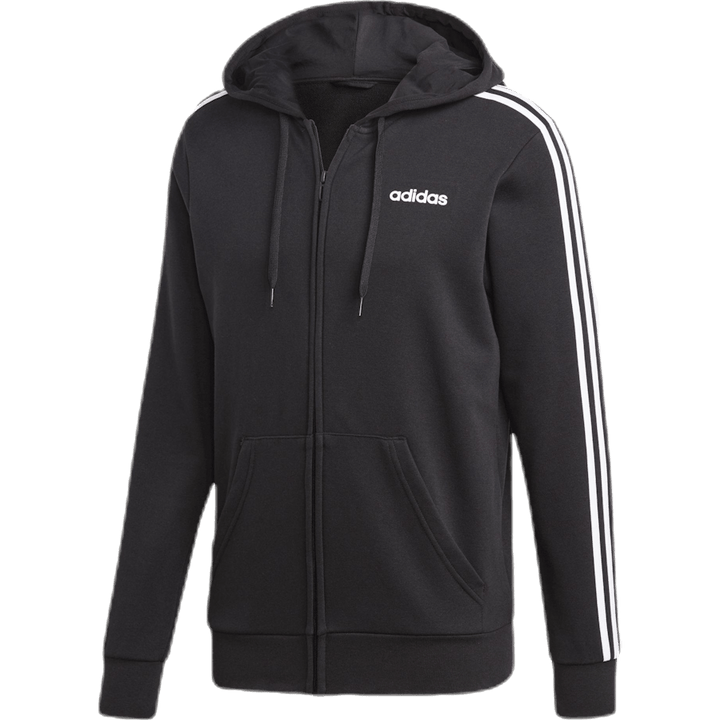 Essentials 3 Stripes Fullzip French Terry Black / White