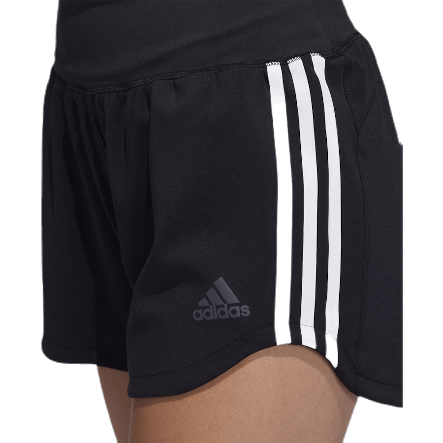 3-Streifen-Gewebe-Turnhose Schwarz / Schwarz