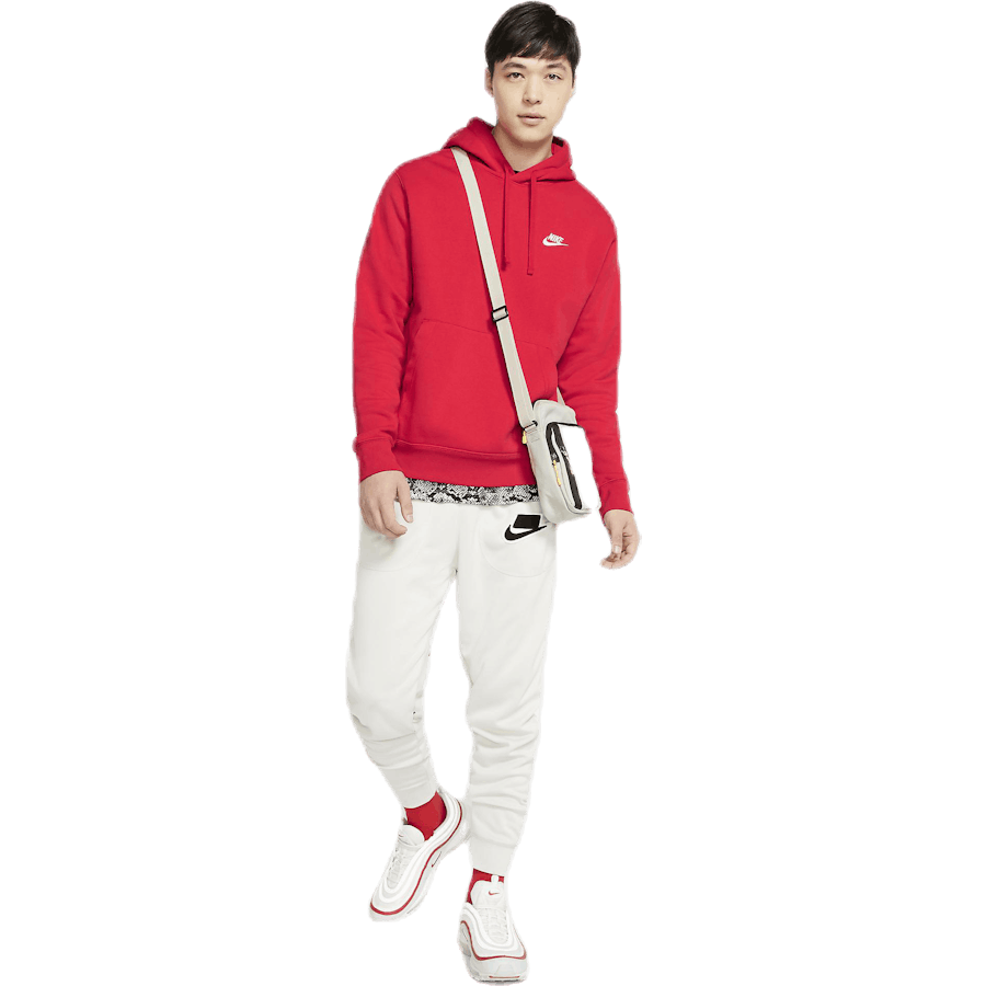 Sportswear Club Fleece Pullover Hoodie UNIVERSITY RED/UNIVERSITY RED/WHITE