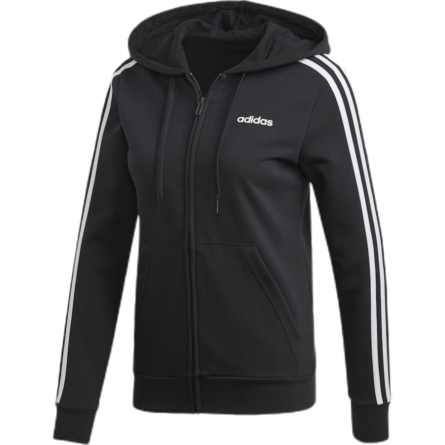 Essentials 3S Full Zip Hoodie Black / White