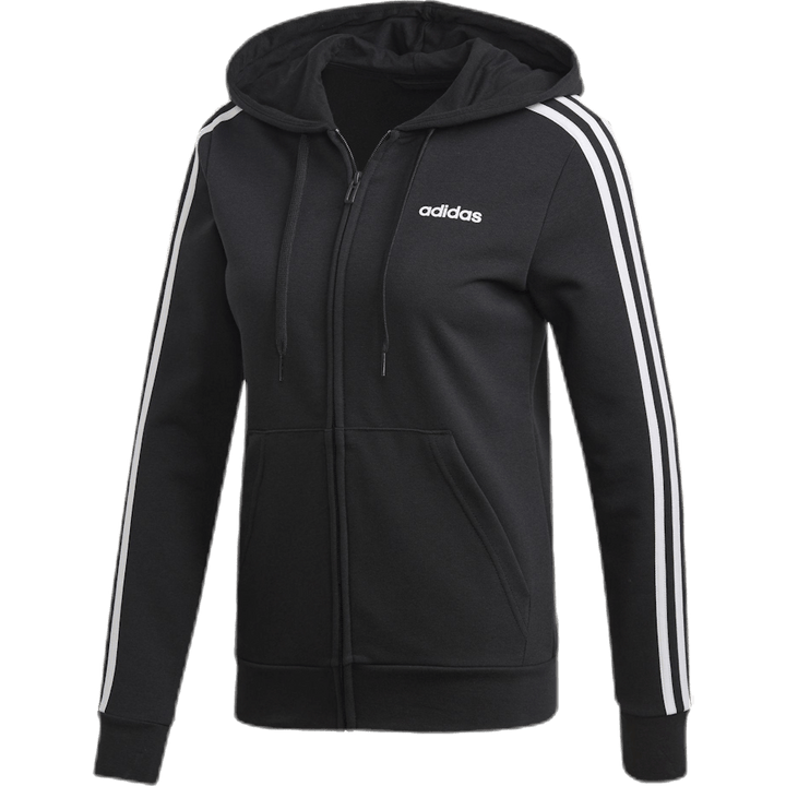 Essentials 3S Full Zip Hoodie Black / White