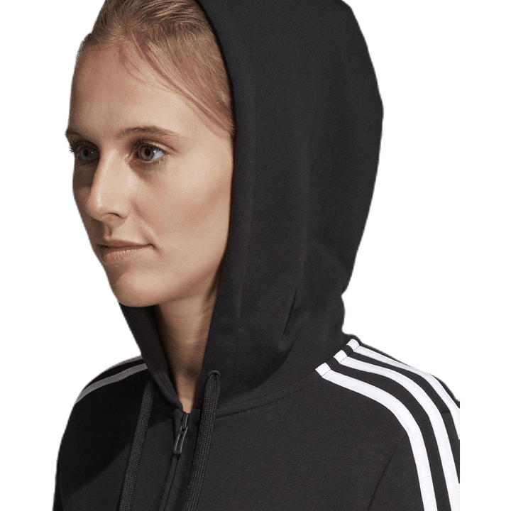 Essentials 3S Full Zip Hoodie Black / White