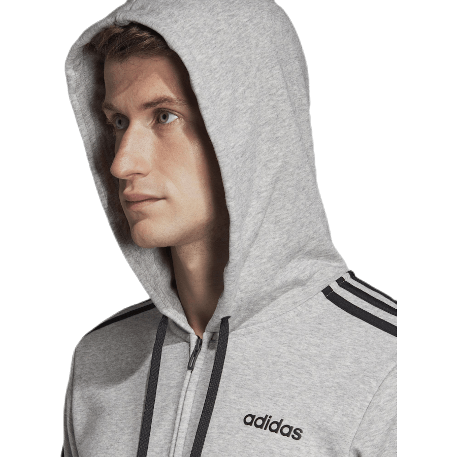 Essentials 3 Stripes Fullzip French Terry Grigio medio / Nero
