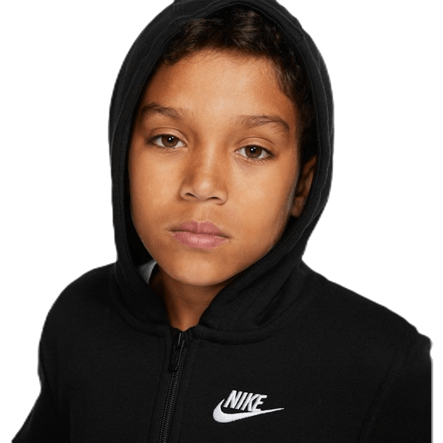 Sportswear Club Big Kids' Full-Zip Hoodie BLACK/BLACK/WHITE