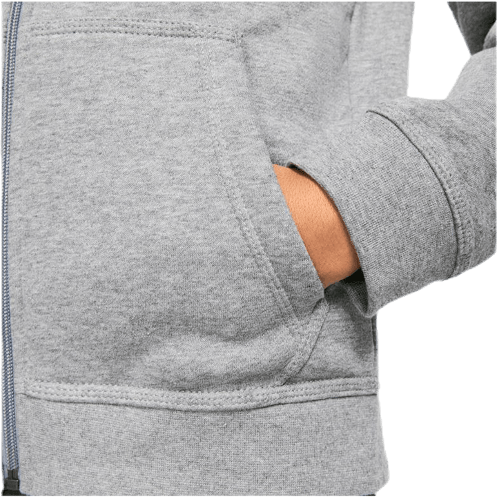 Sportswear Club Big Kids' Full-Zip Hoodie CARBON HEATHER/SMOKE GREY/WHITE