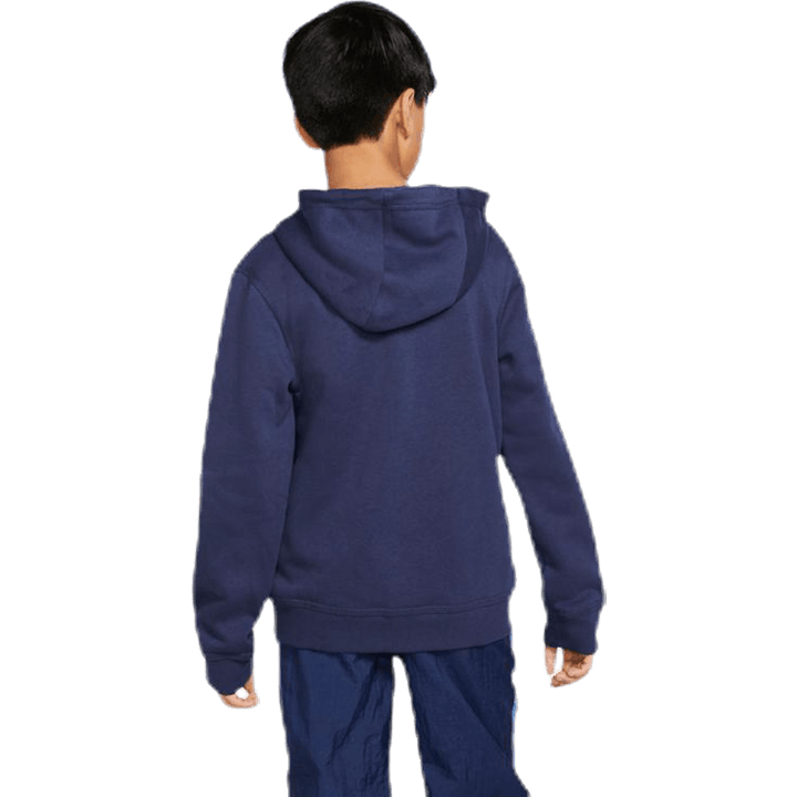 Sportswear Club Felpa con cappuccio a zip integrale per bambini grandi MIDNIGHT NAVY/MIDNIGHT NAVY/WHITE