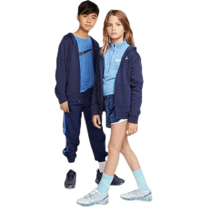 Sportswear Club Felpa con cappuccio a zip integrale per bambini grandi MIDNIGHT NAVY/MIDNIGHT NAVY/WHITE