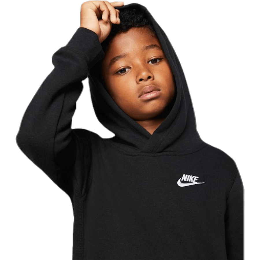 Sportswear Club Big Kids' Pullover Hoodie BLACK/WHITE