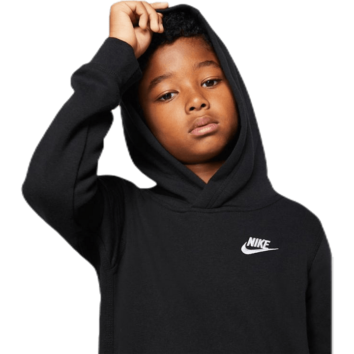 Sportswear Club Big Kids' Pullover Hoodie BLACK/WHITE
