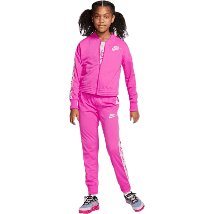 Girls Tricot Essential Tracksuit Pink