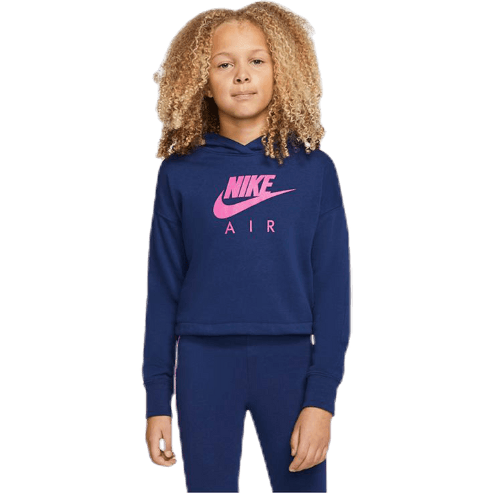 Air Crop Hoodie Junior Blå/Rosa