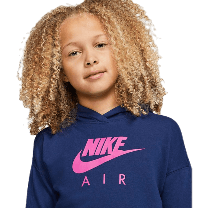 Air Crop Hoodie Junior Blå/Rosa