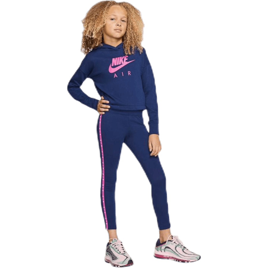 Air Crop Hoodie Junior Blå/Rosa