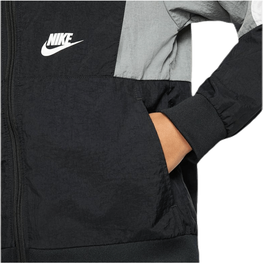 Woven Front Zip Training Junior Black