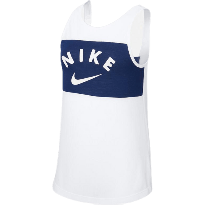 Extra Long Tank Jr Blue/White